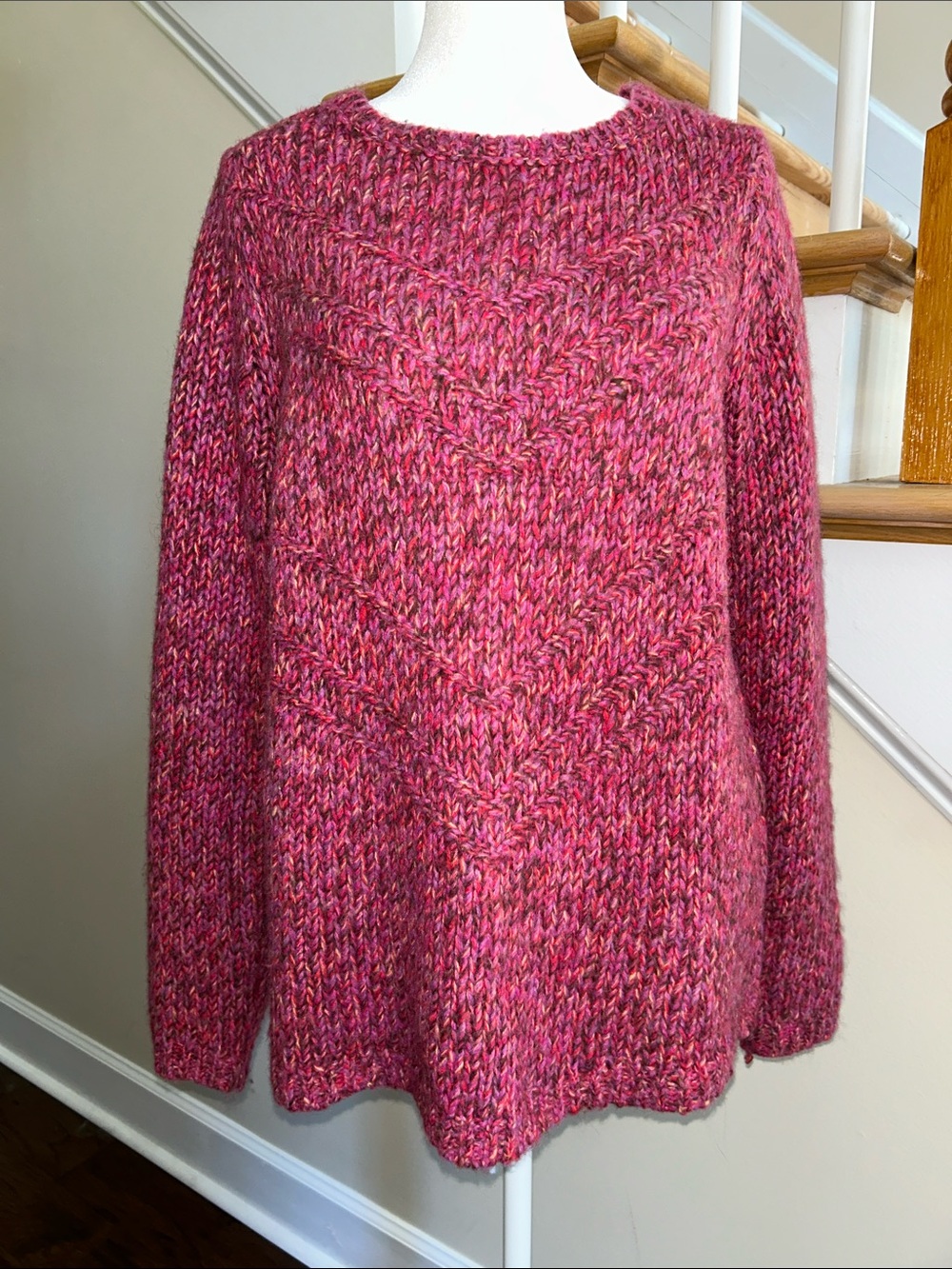 J. Jill Soft Marled Pink Crewneck Sweater.  Size S